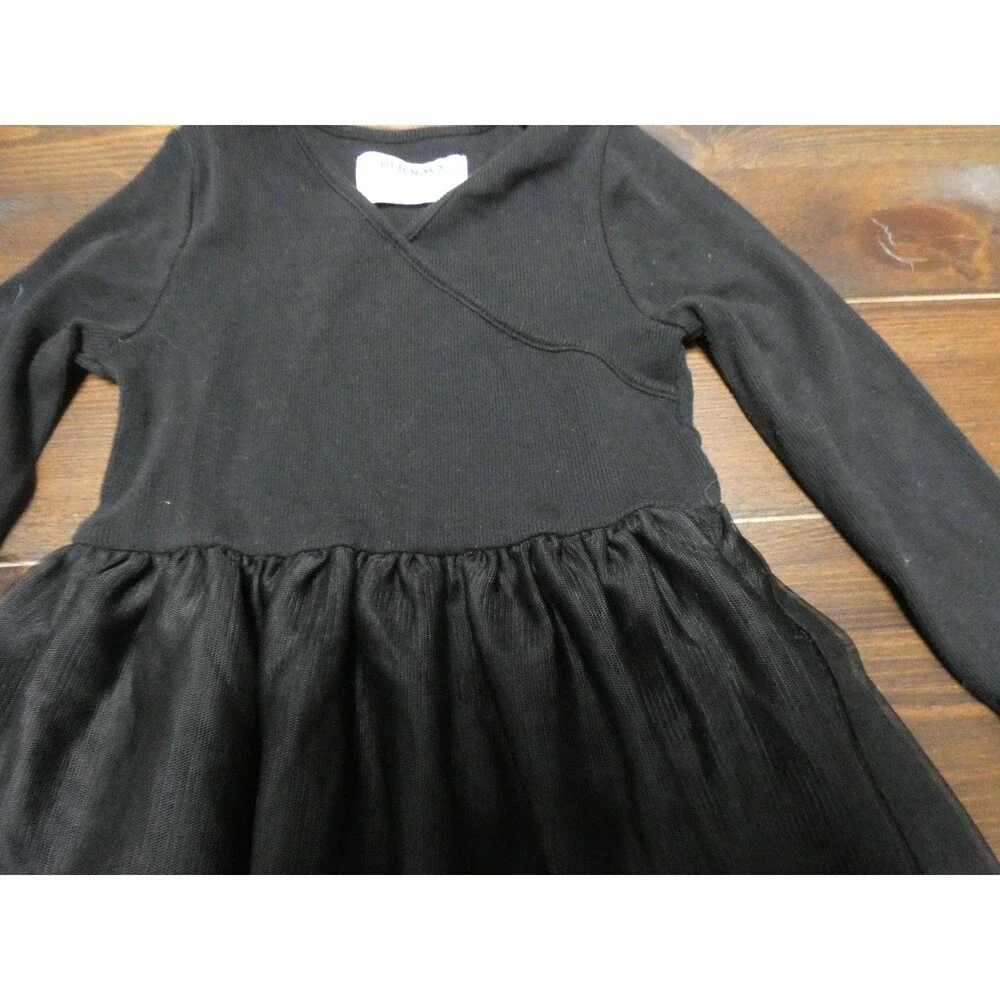 Old Navy Set of 2 Girls 3T Fall Dresses Black Tulle & Floral Long Sleeve Lot